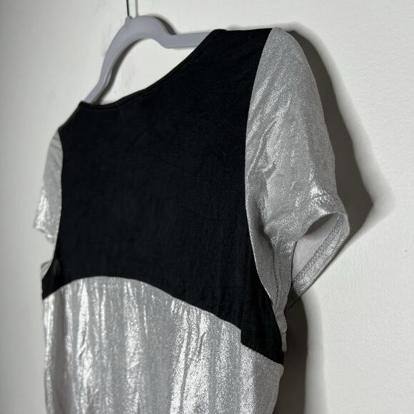 Custo Barcelona Dress Womens Size 3 US Medium Black Silver Silk Blend Sequin Y2K - Picture 9 of 16